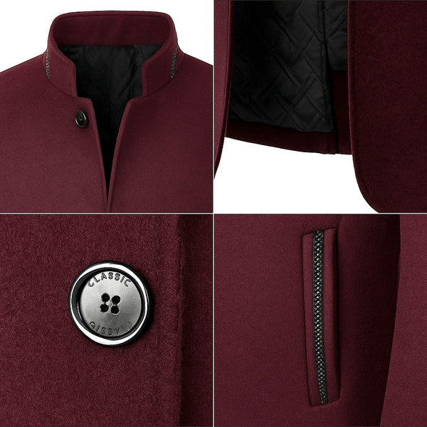 Alvaro | Classic Coat with Mandarin Collar