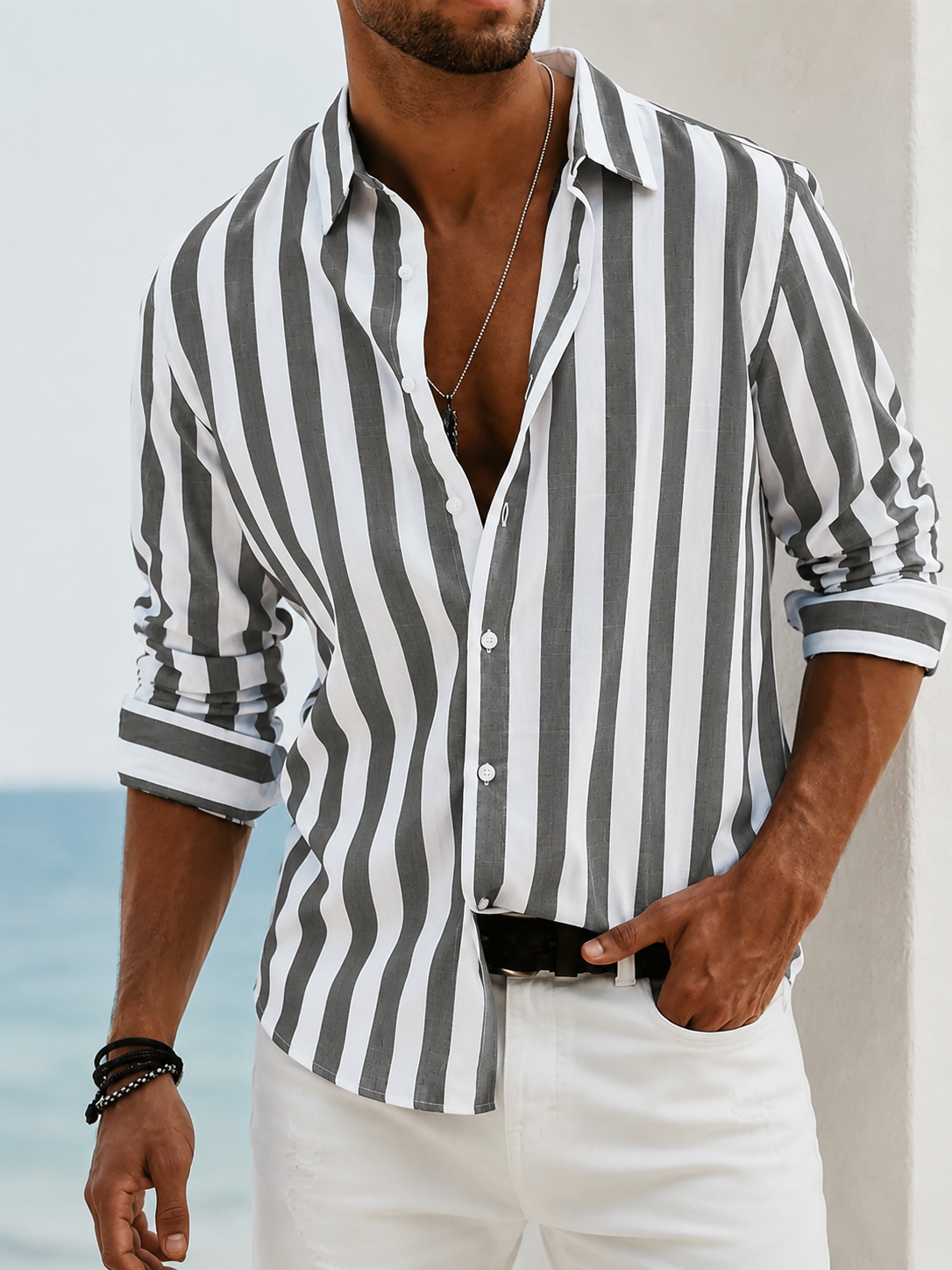 Mateo™ | Lightweight Striped Summer Shirt