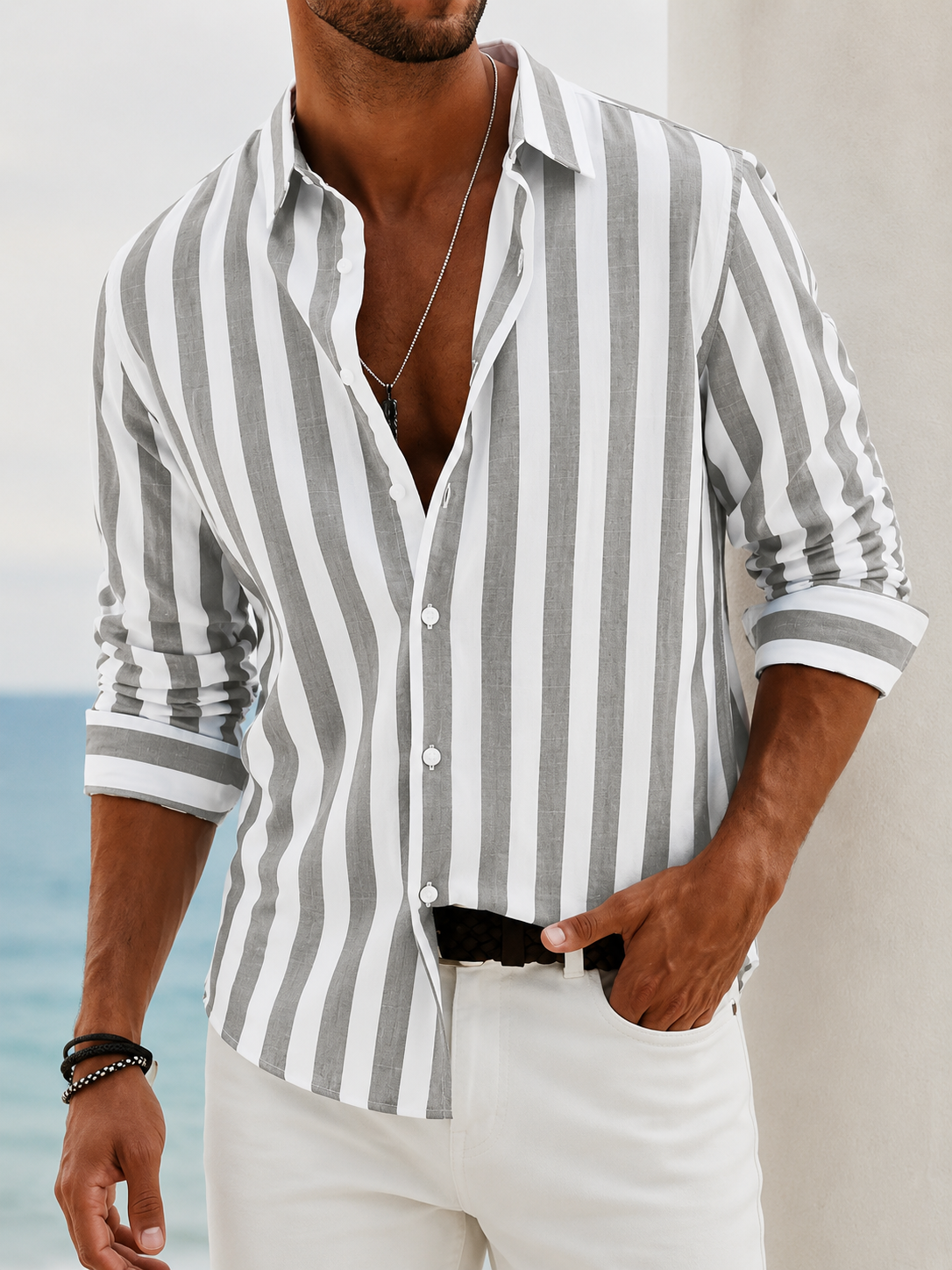 Mateo™ | Lightweight Striped Summer Shirt