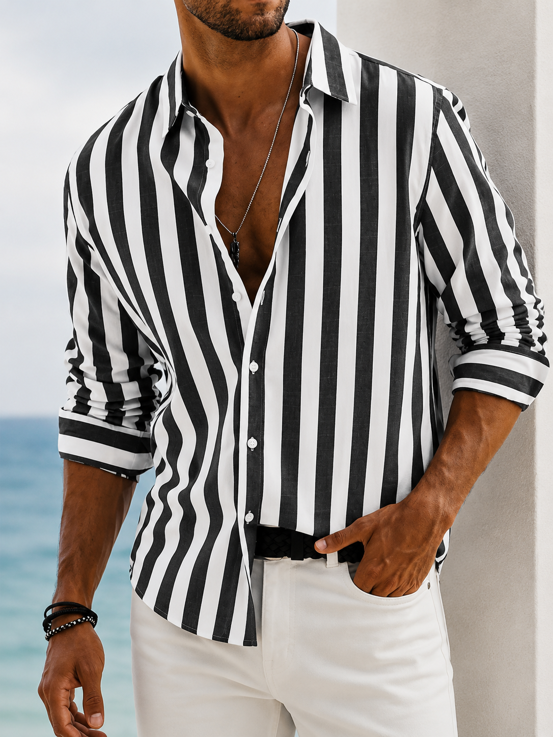 Mateo™ | Lightweight Striped Summer Shirt