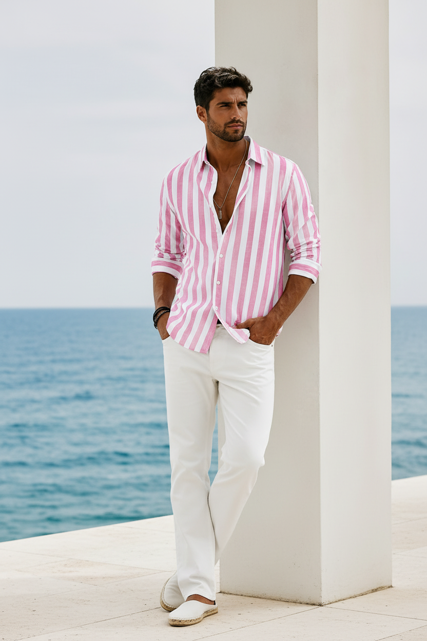 Mateo™ | Lightweight Striped Summer Shirt