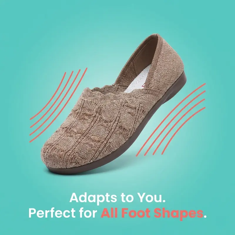 LOLA |👟Women's Casual Breathable Knit Shoes✨ Breathable knit fabric keeps feet cool and comfortable; flexible PVC sole, ideal for long walks🚶