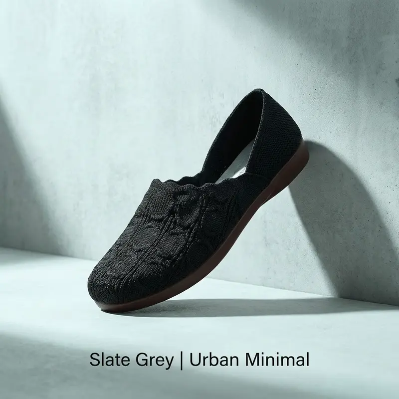 LOLA |👟Women's Casual Breathable Knit Shoes✨ Breathable knit fabric keeps feet cool and comfortable; flexible PVC sole, ideal for long walks🚶